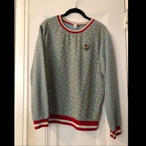 H&M Blue & Red Bee Sweater Size Small